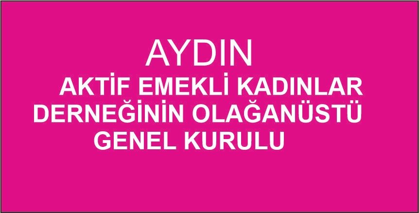 AYDIN AKTİF EMEKLİ KADINLAR DERNEĞİNİN OLAĞANÜSTÜ GENEL KURULU