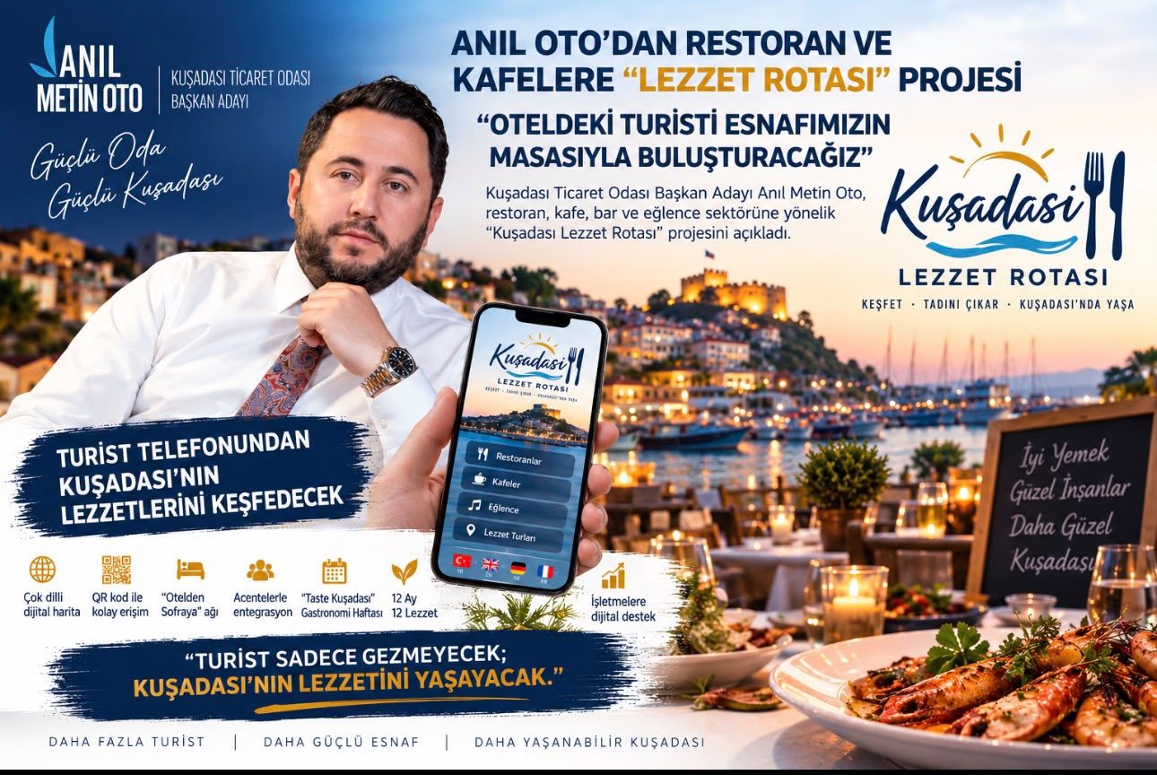 ANIL OTO’DAN RESTORAN VE KAFELERE “LEZZET ROTASI” PROJESİ “OTELDEKİ TURİSTİ ESNAFIMIZIN MASASIYLA BULUŞTURACAĞIZ”