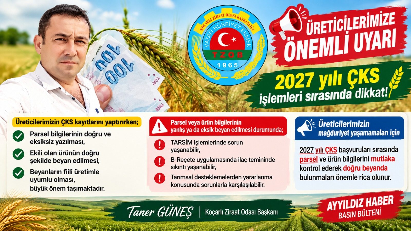 ÇKS BAŞVURULARINDA HATA UYARISI