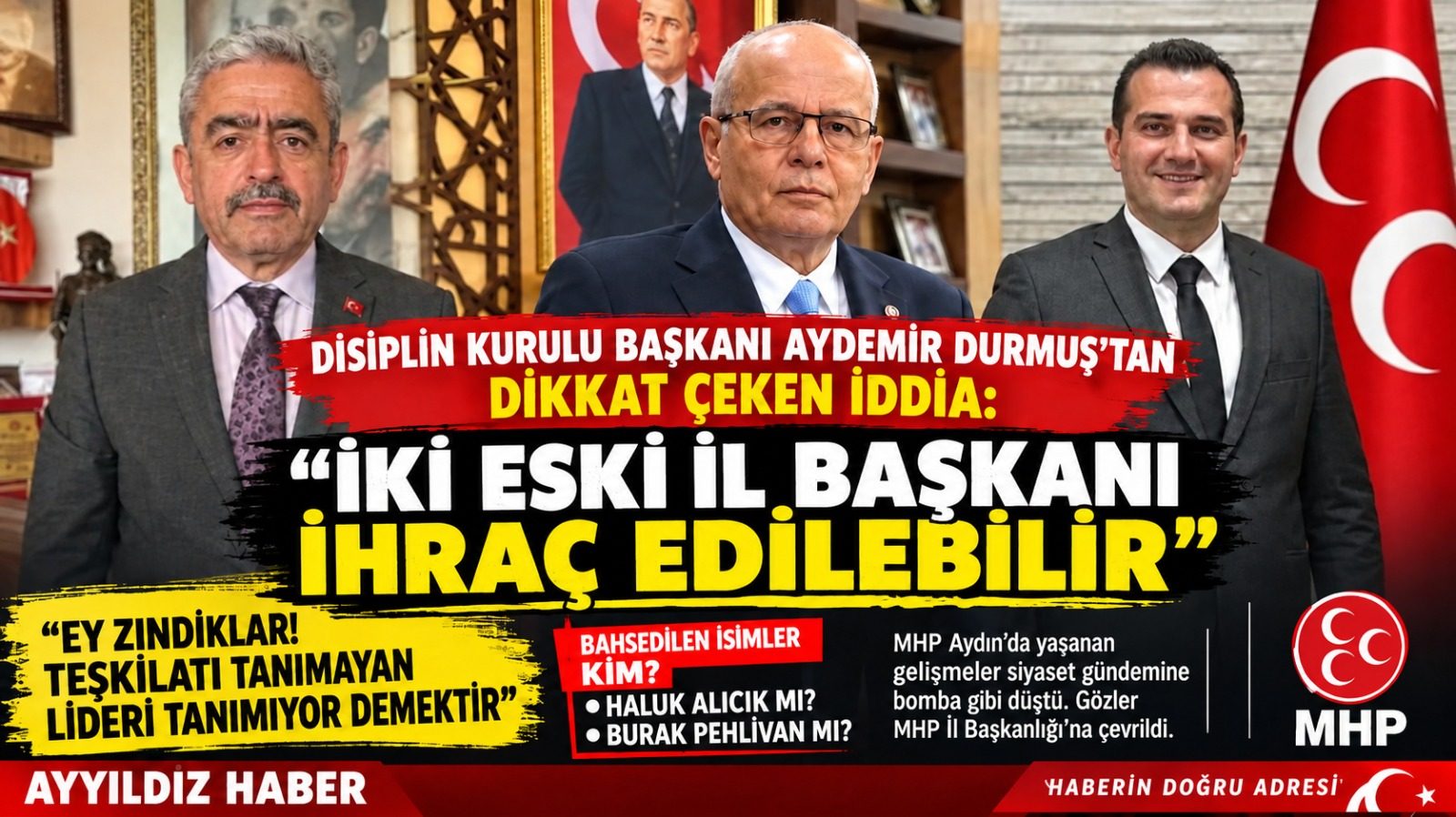 DİSİPLİN KURULU BAŞKANI AYDEMİR DURMUŞ'TAN DİKKAT ÇEKEN İDDİA: “İKİ ESKİ İL BAŞKANI İHRAÇ EDİLEBİLİR”