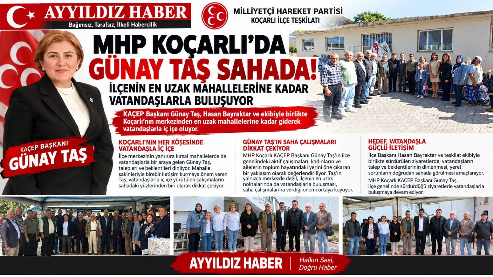 MHP KOÇARLI’DA GÜNAY TAŞ SAHADA! İLÇENİN EN UZAK MAHALLELERİNDE VATANDAŞLARLA BULUŞUYOR