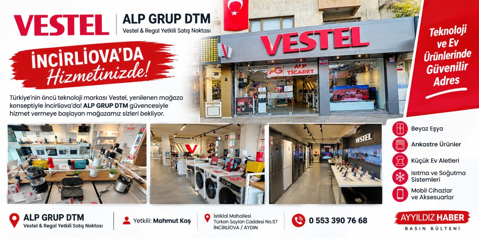 VESTEL’İN YENİ KONSEPTİ İNCİRLİOVA’DA! ALP GRUP DTM GÜVENCESİYLE HİZMETE AÇILDI