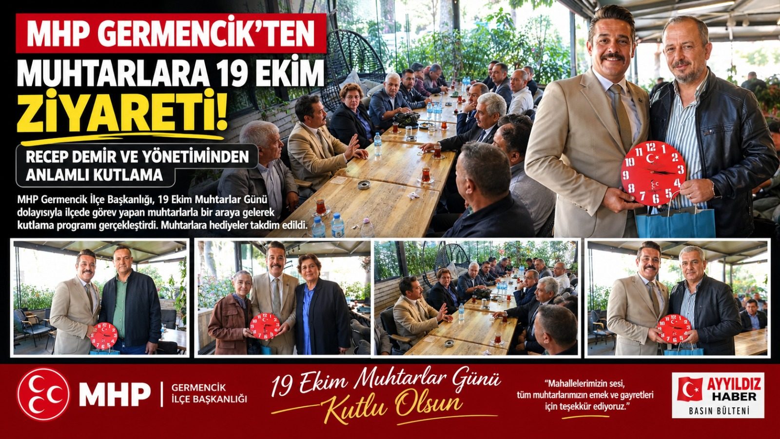 MHP GERMENCİK’TEN MUHTARLARA 19 EKİM ZİYARETİ! RECEP DEMİR VE YÖNETİMİNDEN ANLAMLI KUTLAMA