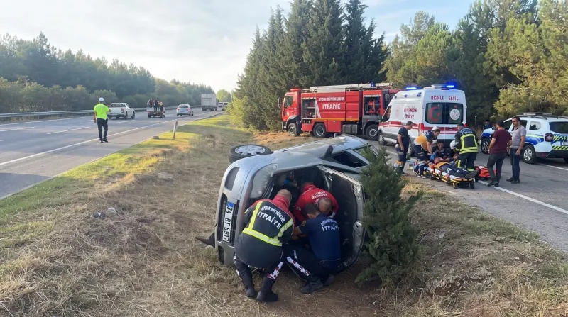 GERMENCİK’TE FECİ KAZA! OTOMOBİL DEVRİLDİ, YARALILAR HASTANEYE KALDIRILDI