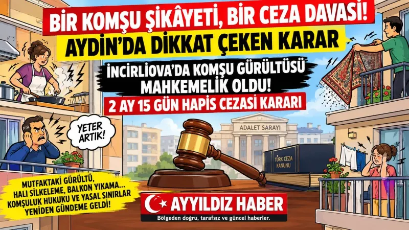 BİR KOMŞU ŞİKÂYETİ, BİR CEZA DAVASI! AYDIN’DA DİKKAT ÇEKEN KARAR