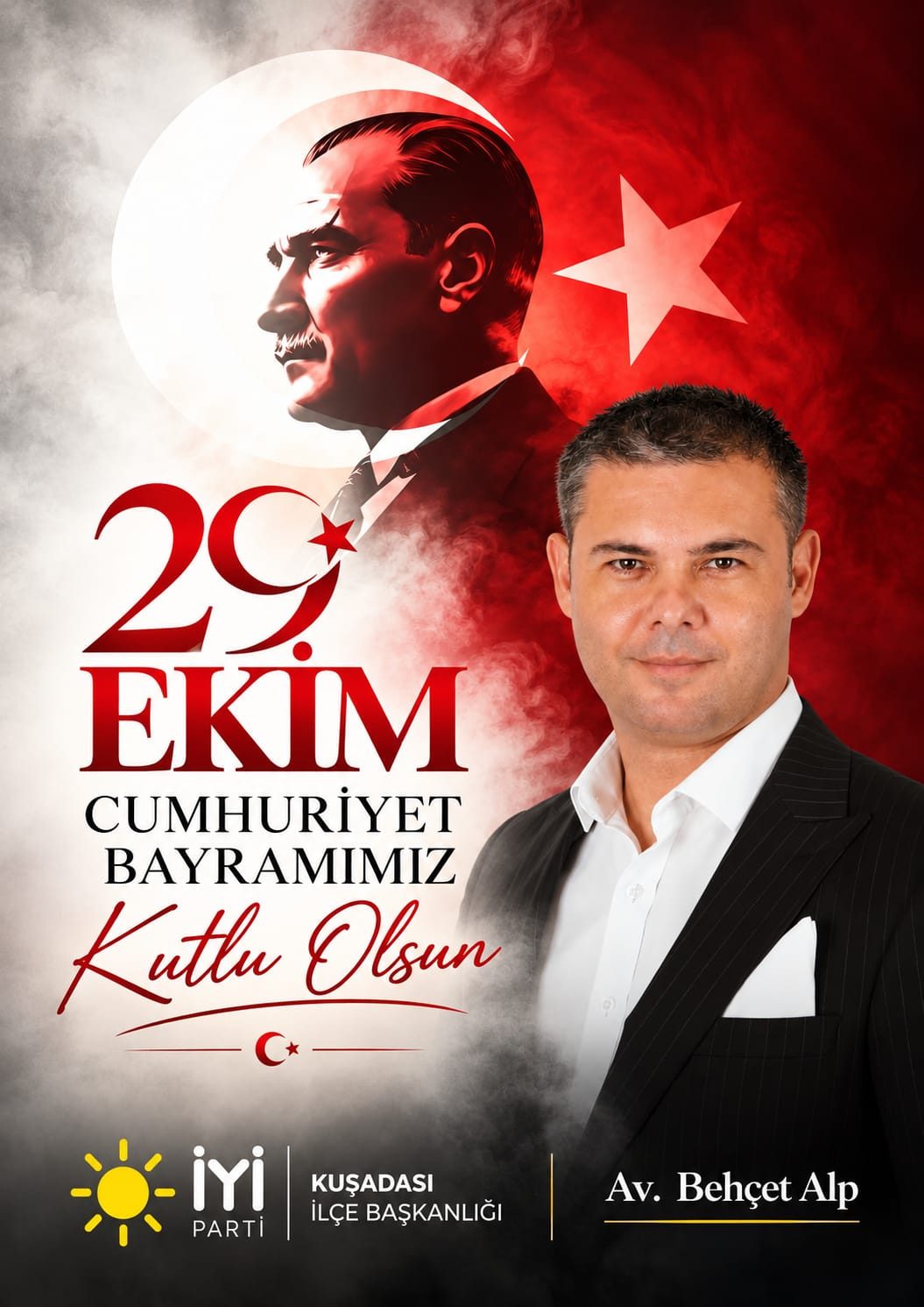 AV. BEHÇET ALP’TEN 29 EKİM CUMHURİYET BAYRAMI MESAJI: “YAŞASIN CUMHURİYET, YAŞASIN TÜRKİYE CUMHURİYETİ!”