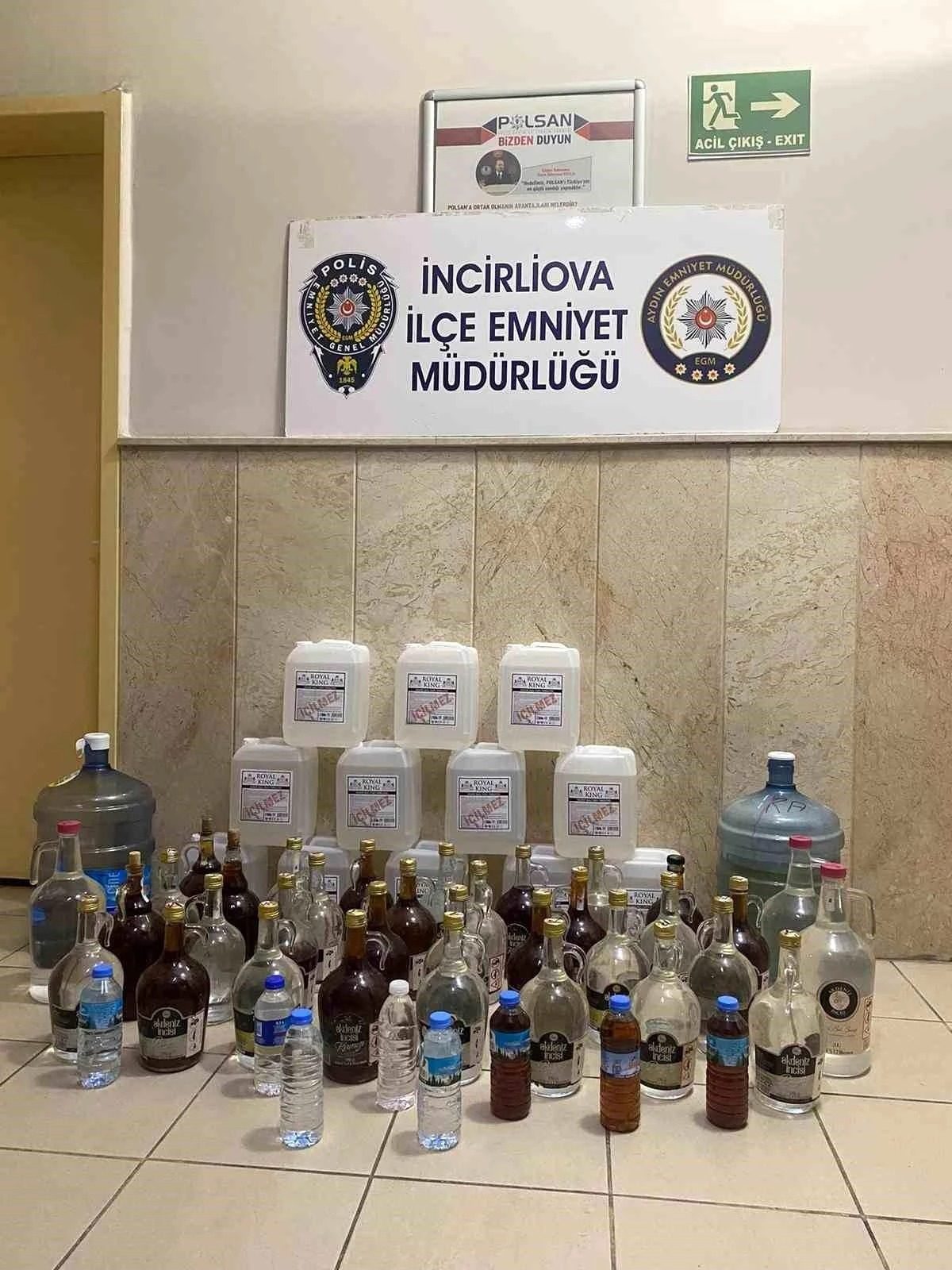 Aydın İncirliova'da 150 Litre Kaçak Alkol Ele Geçirildi