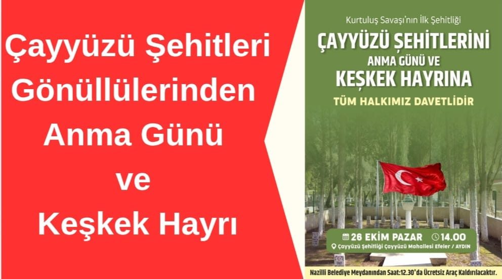 Çayyüzü Şehitleri Gönüllülerinden Anma Günü ve Keşkek Hayrı