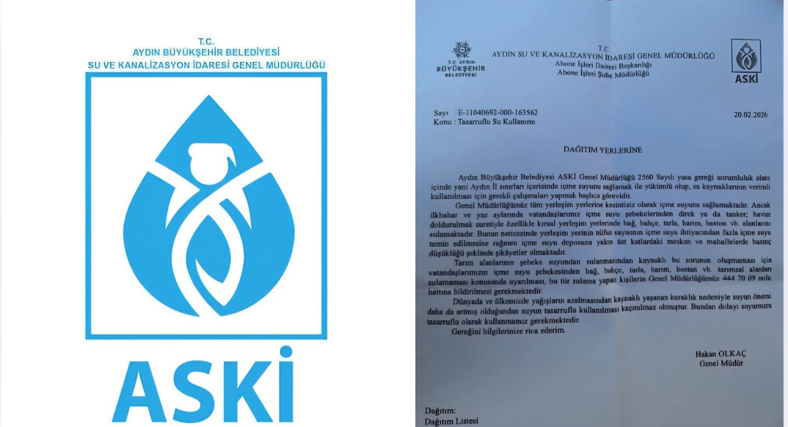ASKİ’den Tasarruflu Su Kullanımı Uyarısı