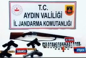 Söke’de silah operasyonu 4 gözaltı