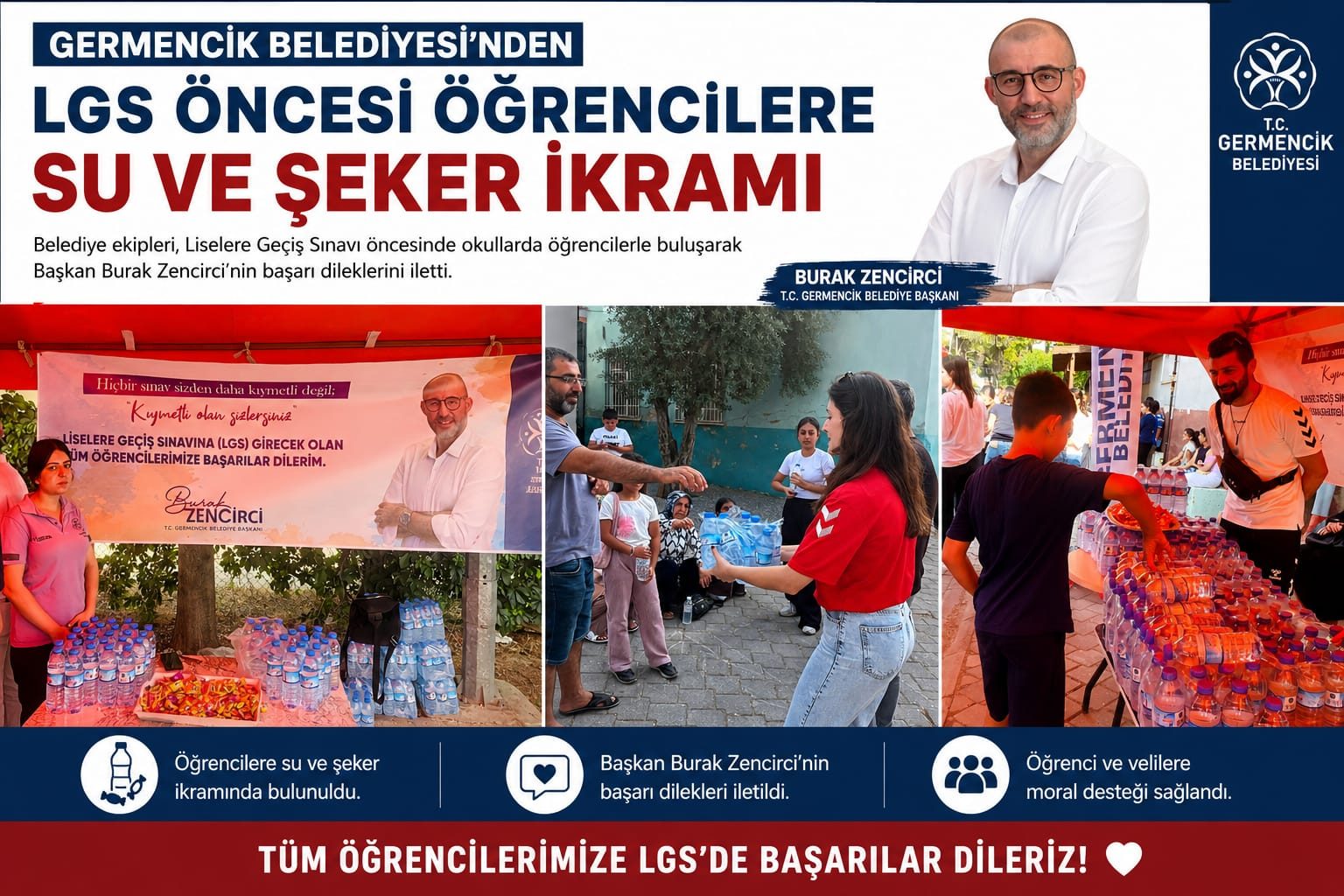 Germencik Belediyesi’nden LGS Öncesi Öğrencilere Moral Desteği