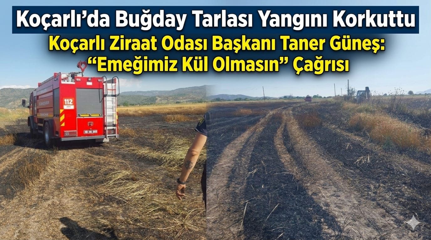 Koçarlı’da Buğday Tarlası Yangını Korkuttu: “Emeğimiz Kül Olmasın” Çağrısı