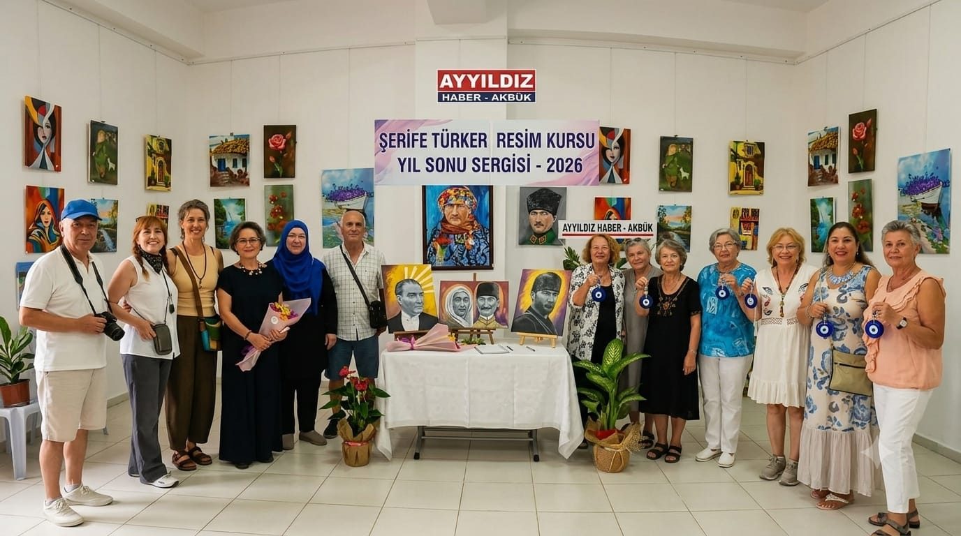 Akbük'te Sanat Dolu Gün: Şerife Türker'in Resim Kursu Yıl Sonu Sergisi Büyük Beğeni Topladı