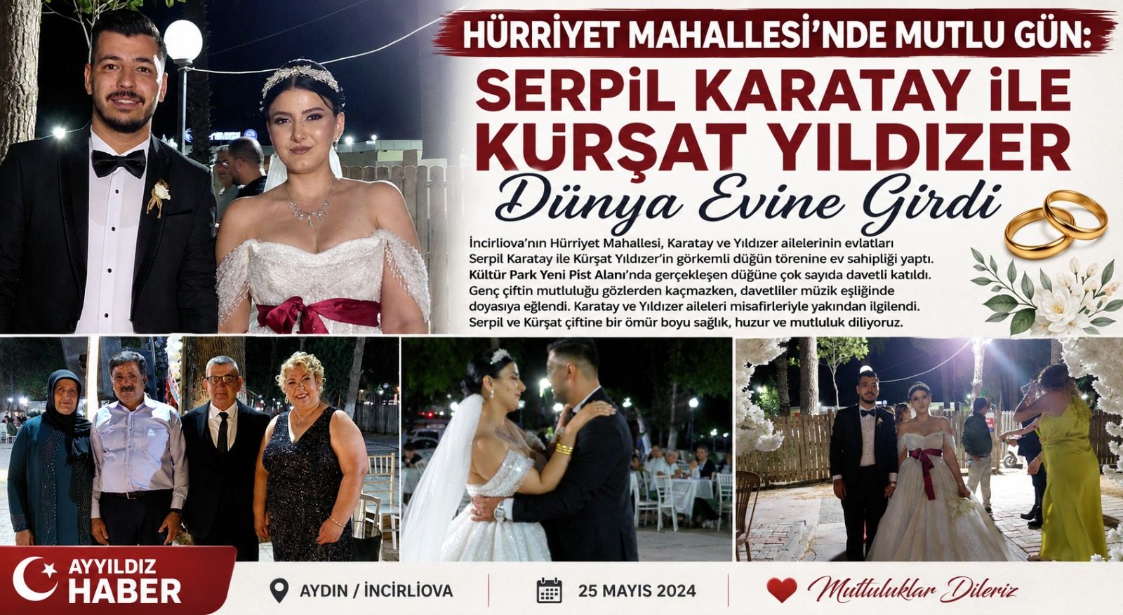 Hürriyet Mahallesi’nde Mutlu Gün: Serpil Karatay ile Kürşat Yıldızer Dünya Evine Girdi