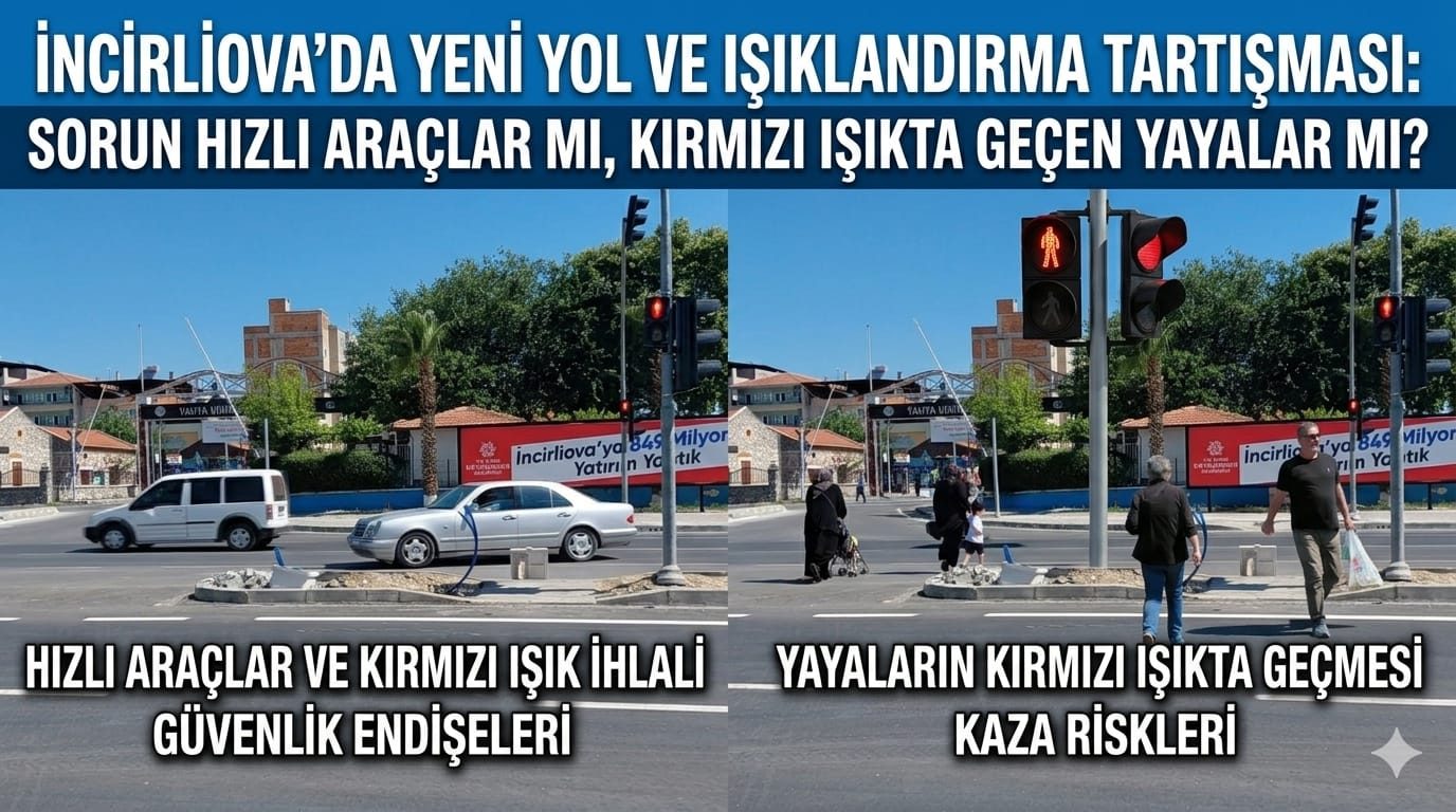 İNCİRLİOVA’DA YENİ YOL VE IŞIKLANDIRMA TARTIŞMASI: SORUN HIZLI ARAÇLAR MI, KIRMIZI IŞIKTA GEÇEN YAYALAR MI?