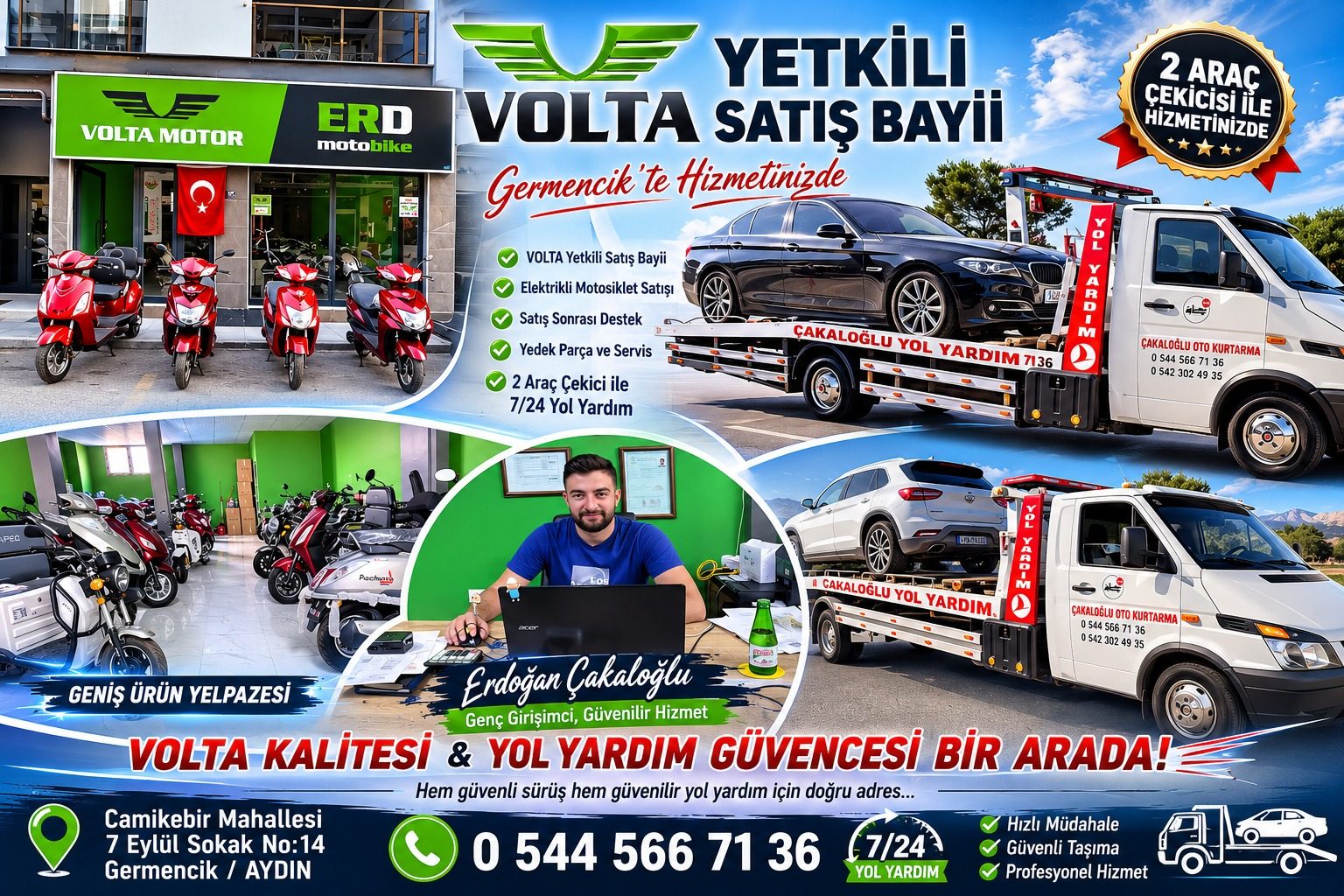 ÇEKİCİLİKTE 7/24 GÜVEN, MOTOSİKLETTE VOLTA KALİTESİ