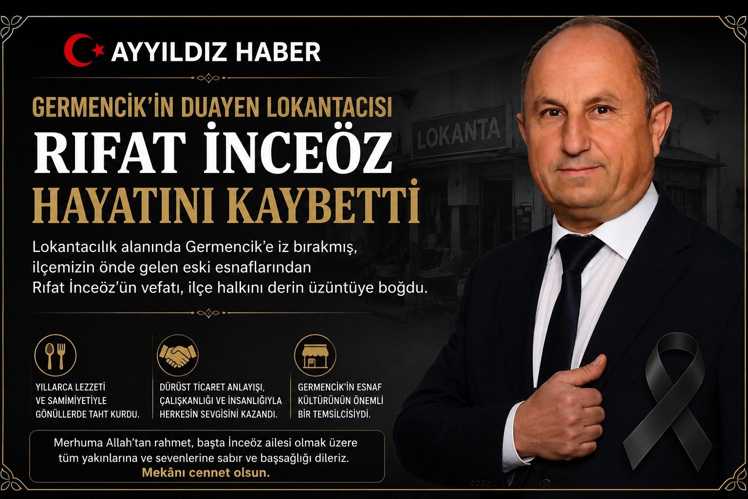 Germencik’in Duayen Lokantacısı Rıfat İnceöz Hayatını Kaybetti