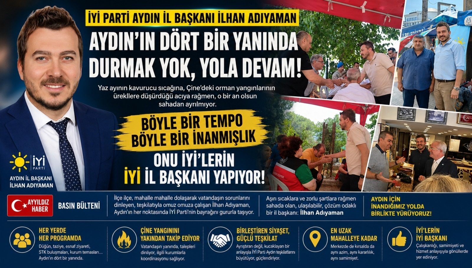 İYİ PARTİ’NİN SAHADAKİ DİNAMOSU: İLHAN ADIYAMAN AYDIN’IN DÖRT BİR YANINDA!