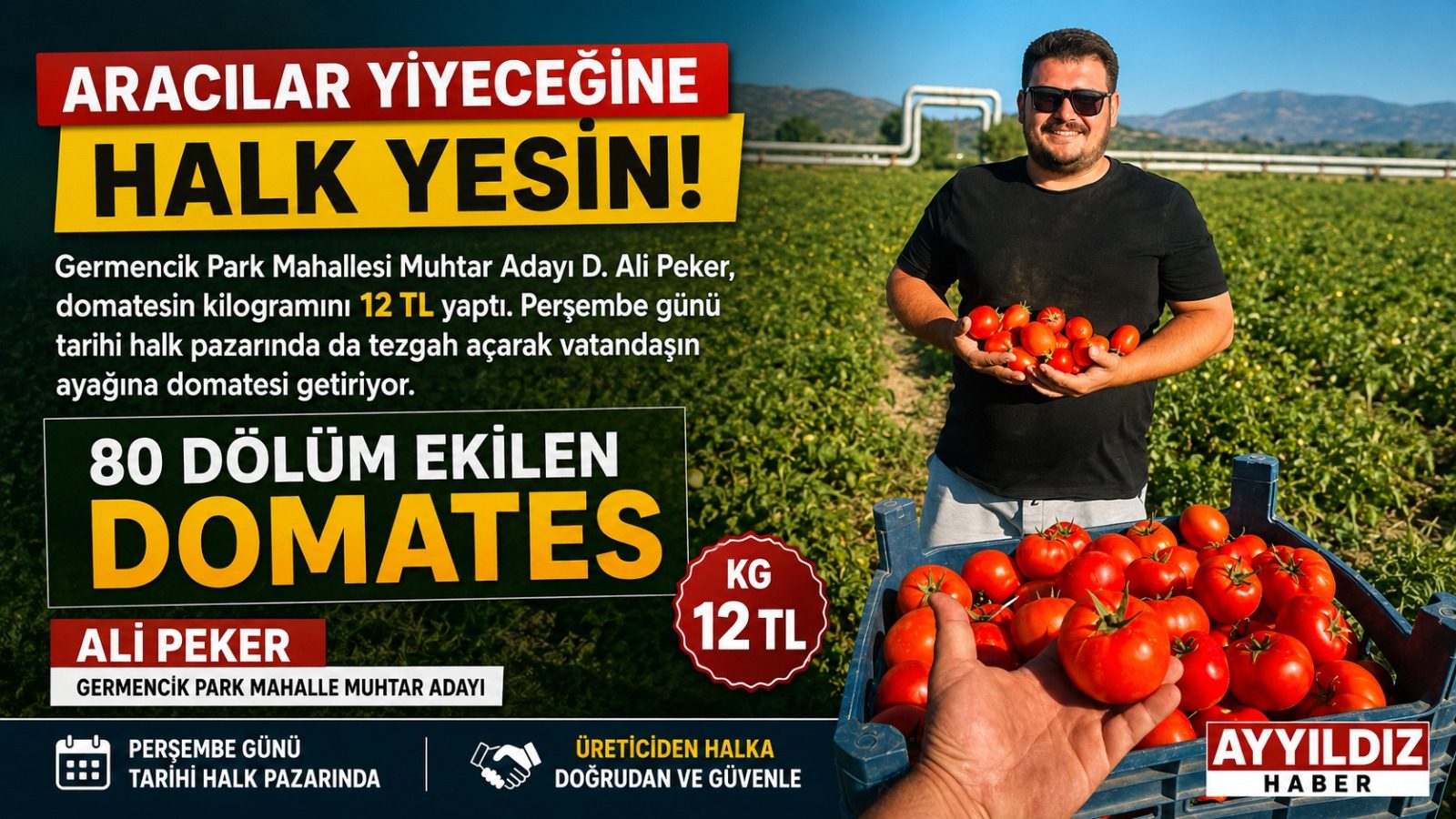 Aracılar Değil Halk Kazansın: Ali Peker Domatesi 12 TL’den Vatandaşla Buluşturuyor