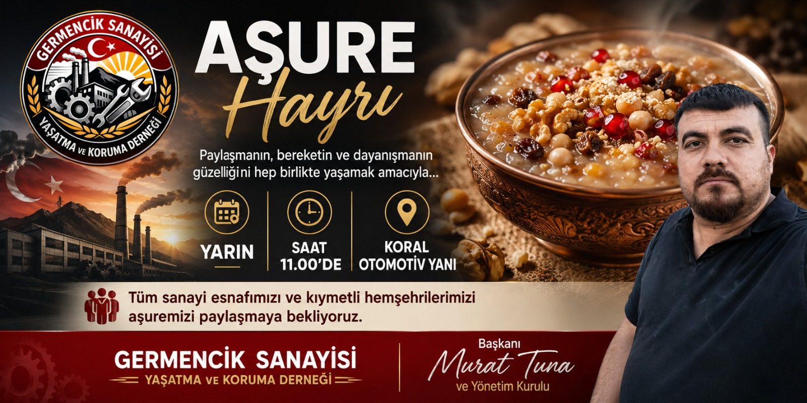 Germencik Sanayisi’nde Aşure Hayrı Düzenleniyor: Birlik ve Beraberlik Sofrasında Buluşma Çağrısı
