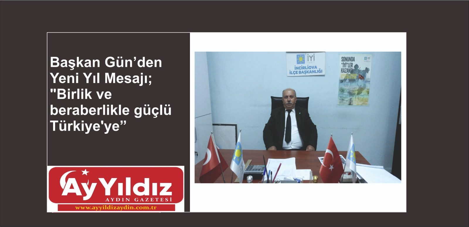Başkan Gün’den  Yeni Yıl Mesajı; "Birlik ve beraberlikle güçlü Türkiye'ye”