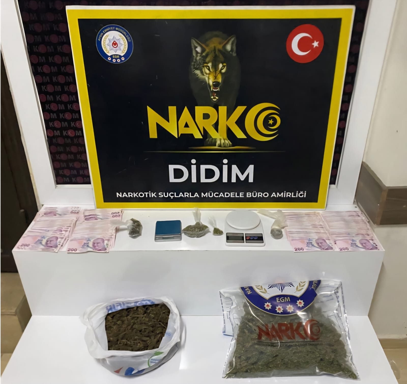 DİDİM’DE UYUŞTURUCU OPERASYONU: 1 KİLO 152 GRAM ESRAR ELE GEÇİRİLDİ