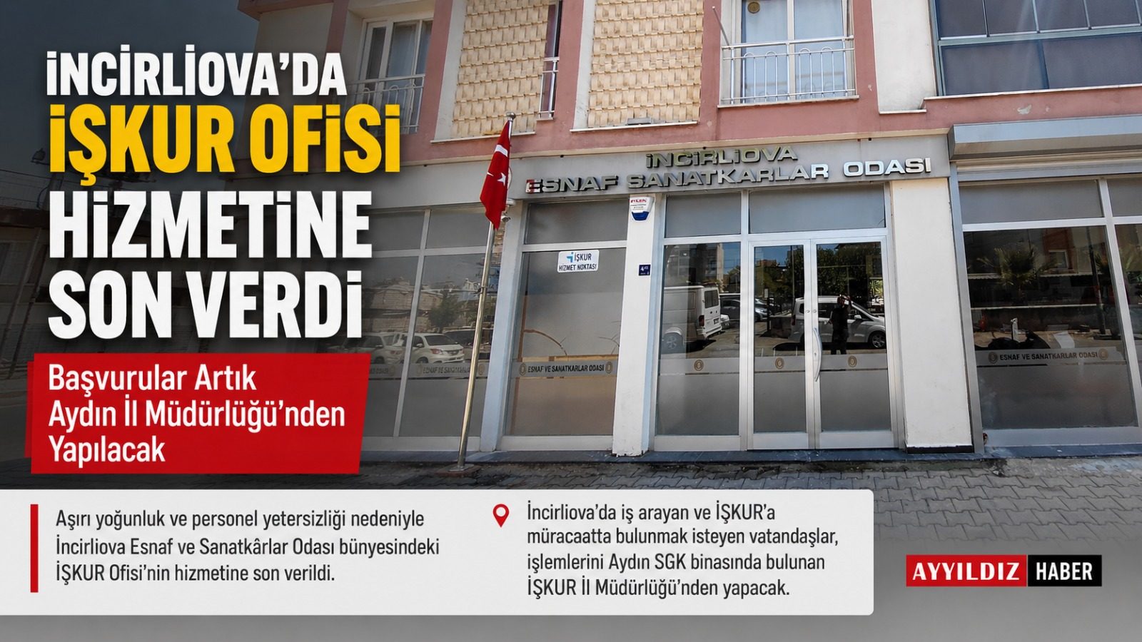 İncirliova’da İŞKUR Ofisi Hizmetine Son Verdi: Başvurular Artık Aydın İl Müdürlüğü’nden Yapılacak