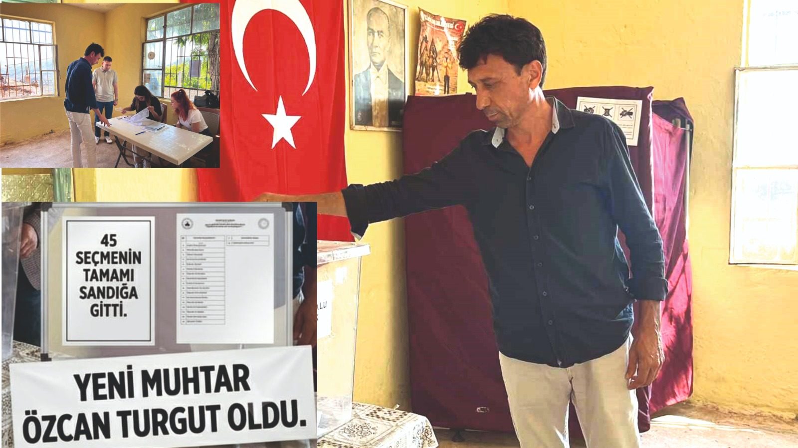 HAMİTLER MAHALLESİ'NDE MUHTARLIK SEÇİMİNİ 1 OY FARKLA ÖZCAN TURGUT KAZANDI