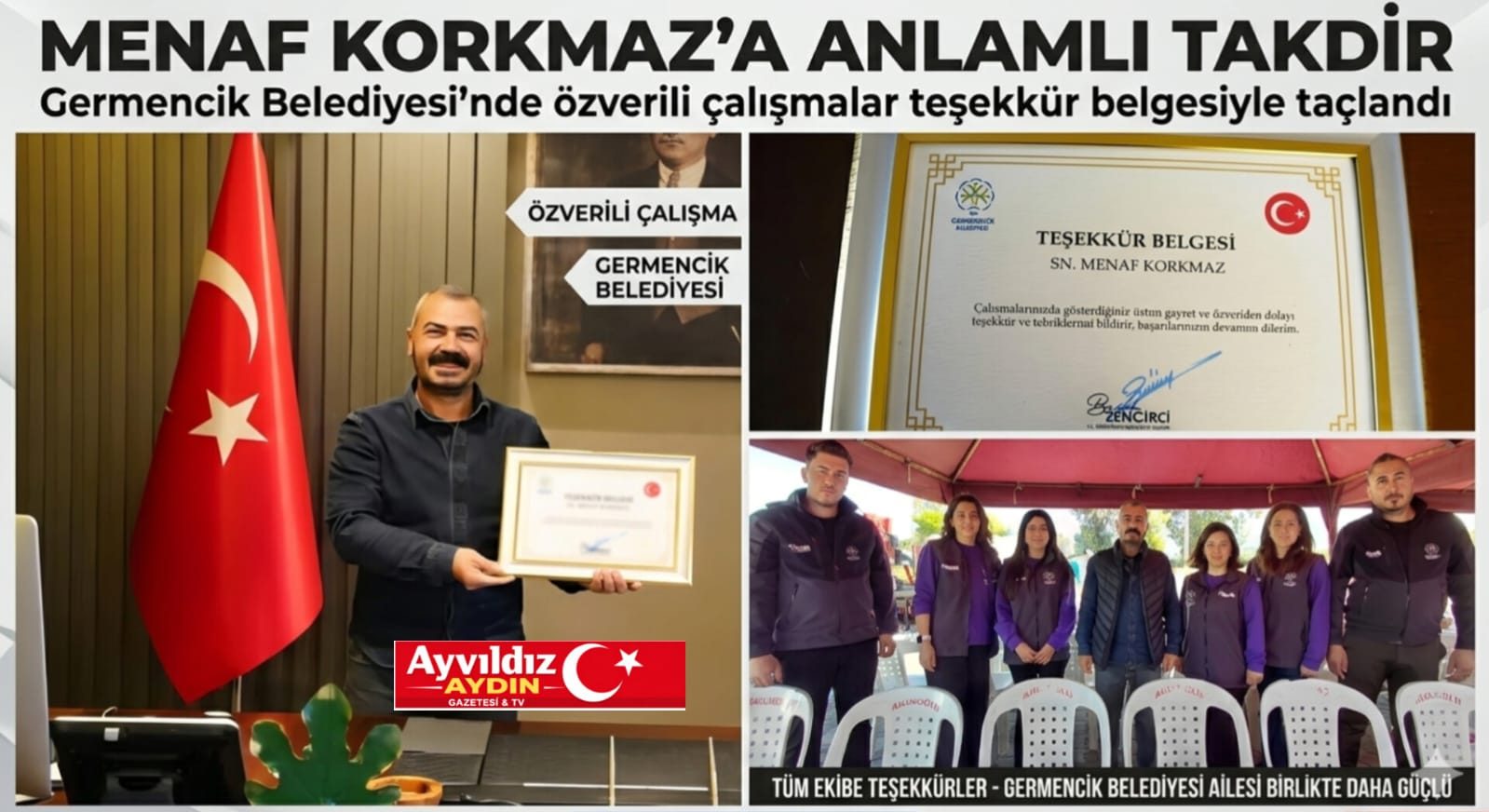 MENAF KORKMAZ’A ANLAMLI TAKDİR