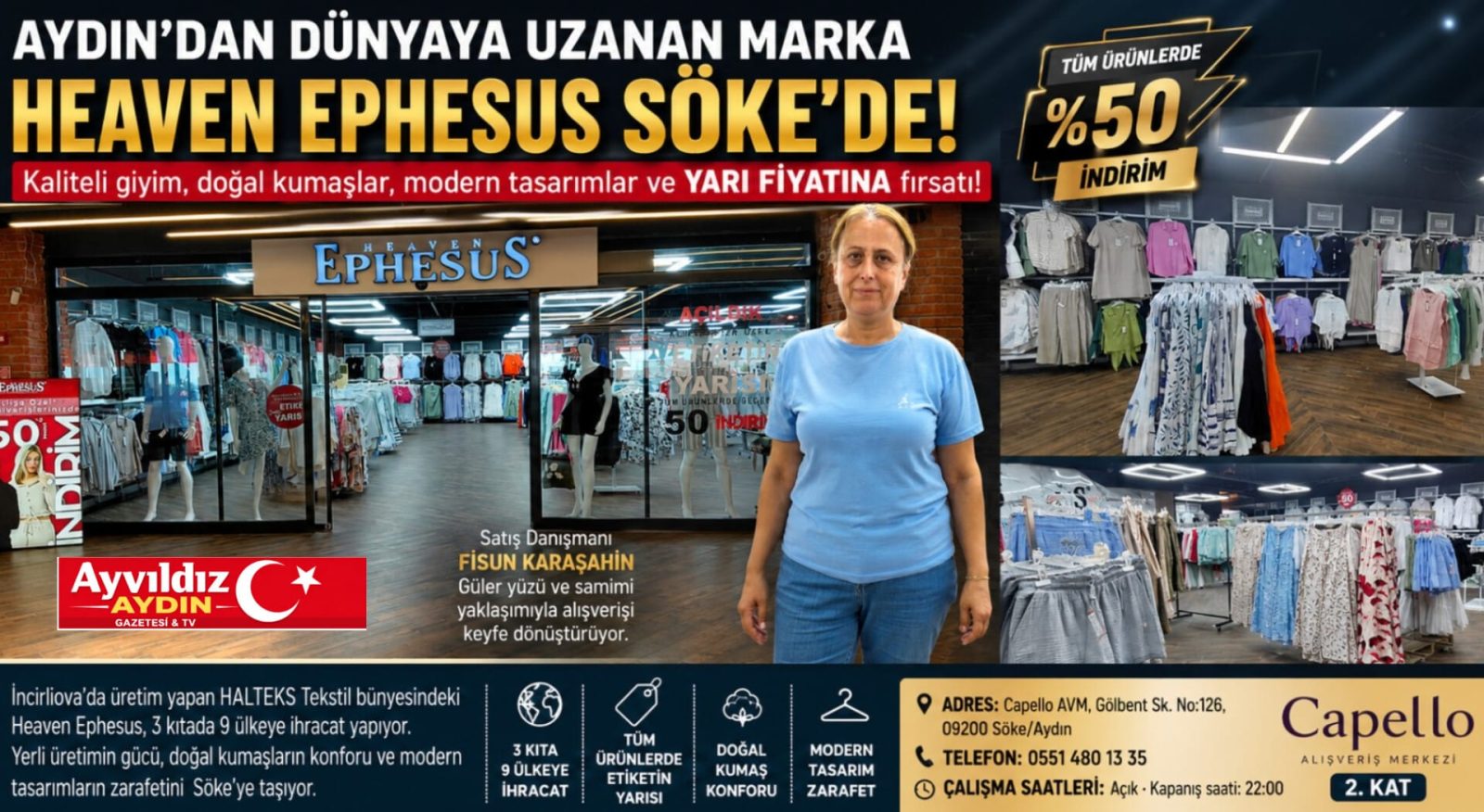 Etiketin Yarısına Kalite! Heaven Ephesus Fabrika Satış Mağazası Söke’de İlgi Görüyor