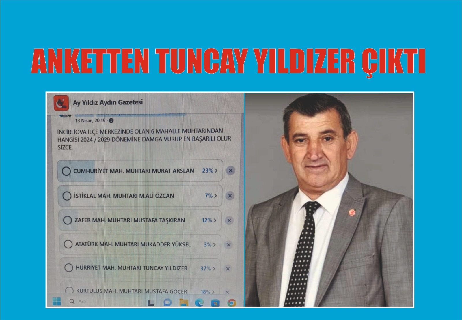 AYYILDIZ ANKETTEN MUHTAR YILDIZER ÇIKTI