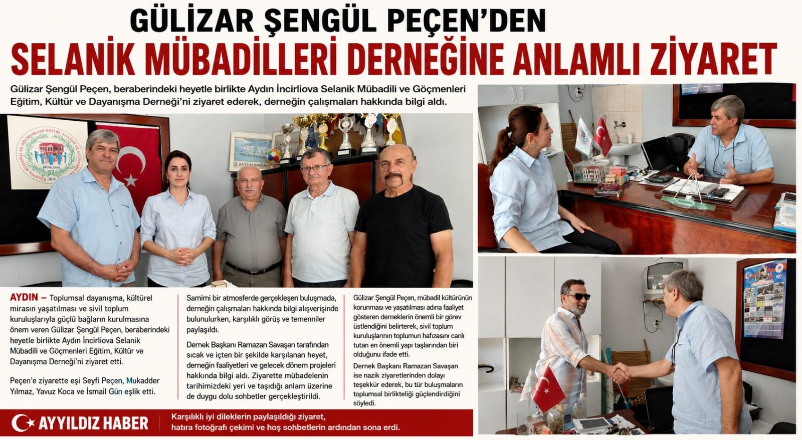 GÜLİZAR ŞENGÜL PEÇEN'DEN SELANİK MÜBADİLLERİ DERNEĞİNE ANLAMLI ZİYARET