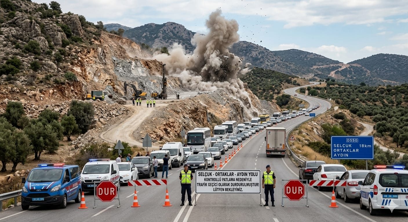 Selçuk-Ortaklar-Aydın Yolunda Kontrollü Patlama: Trafik Geçici Olarak Durdurulacak