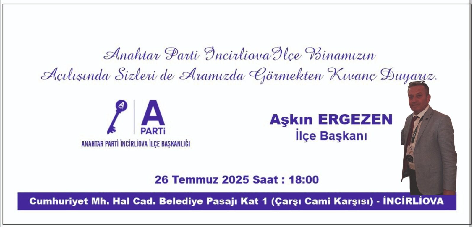 BAŞKAN ERGEZEN: AÇILIŞIMIZA TÜM HALKIMIZ DAVETLİDİR