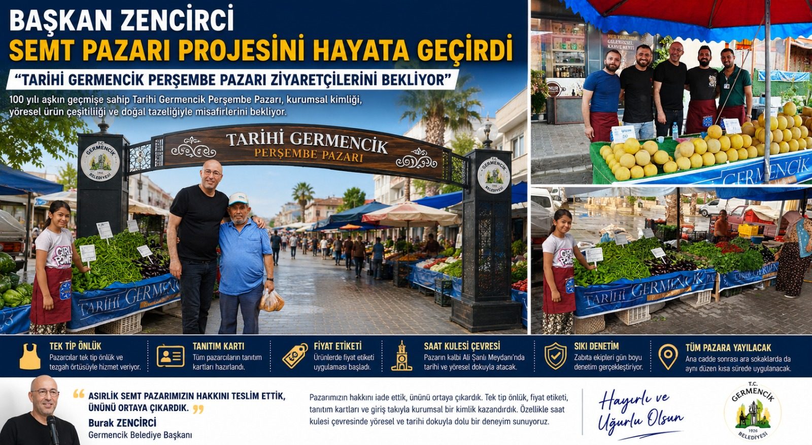 BAŞKAN ZENCİRCİ SEMT PAZARI PROJESİNİ HAYATA GEÇİRDİ