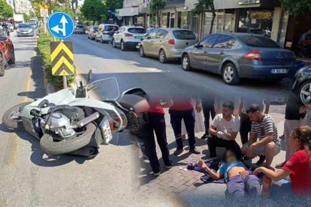 Çine Caddesi’nde Motosiklet ile Otomobil Çarpıştı