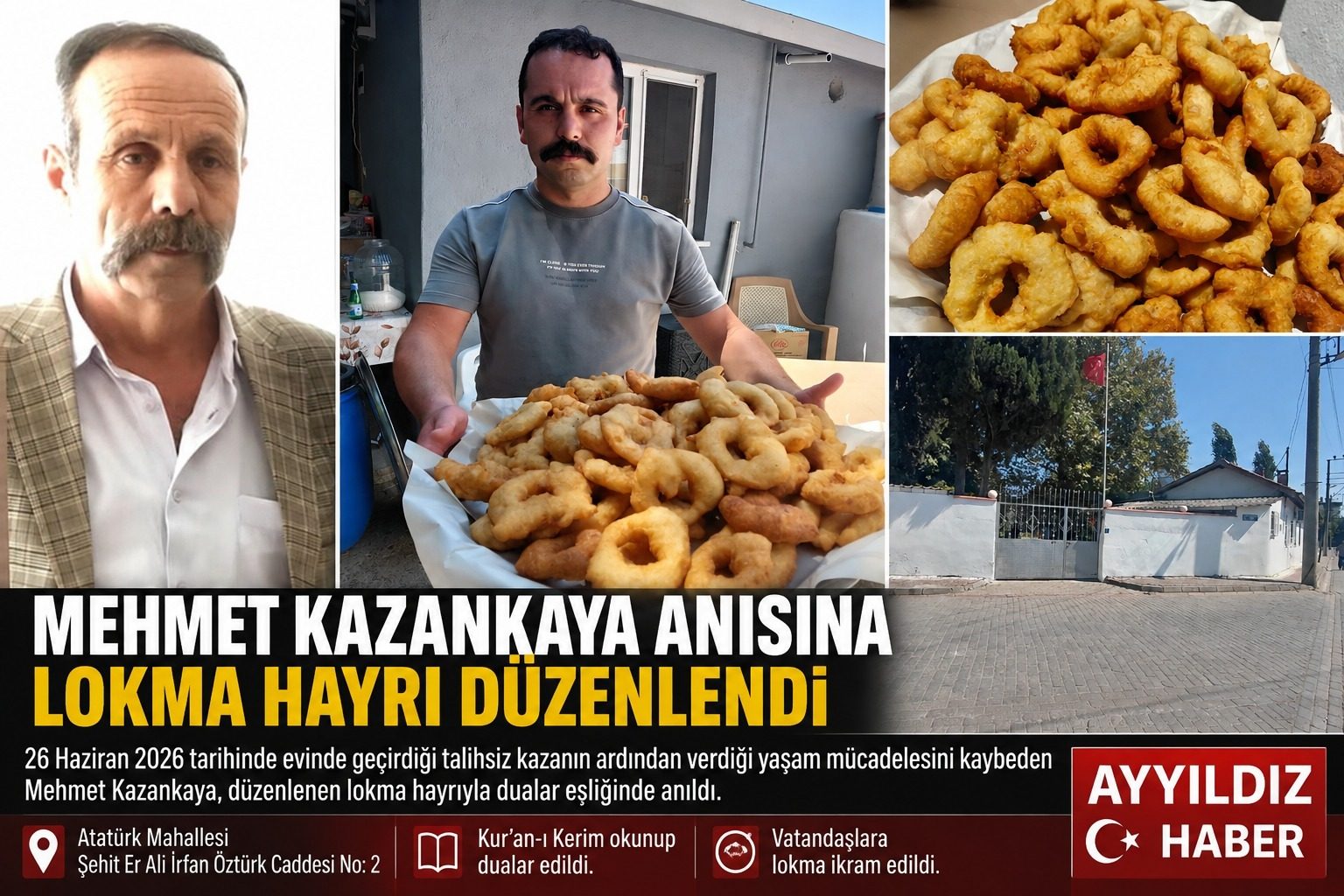 MEHMET KAZANKAYA ANISINA LOKMA HAYRI DÜZENLENDİ