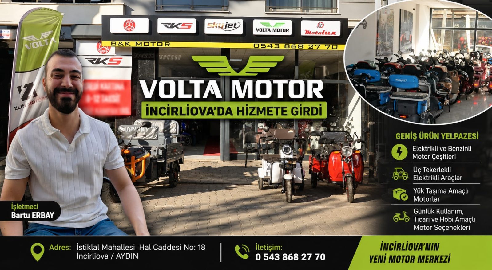 İNCİRLİOVA’DA MOTOR TUTKUNLARINA YENİ ADRES: VOLTA MOTOR