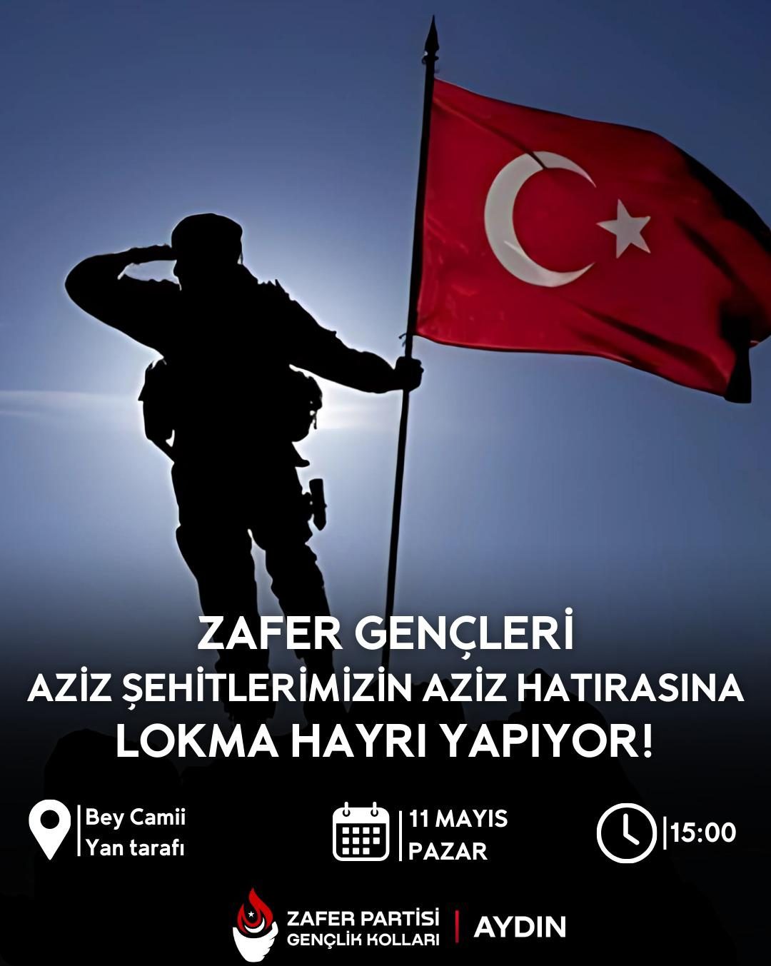 Zafer Partisi Gençlerinden  Aziz Şehitlerimizin Hatırasına Lokma Hayrı