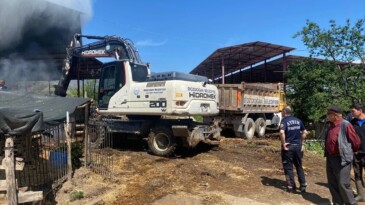 Aydın’ın Bozdoğan ilçesinde çiftlik yangını: 70 ton saman ve 150 çuval yem yandı