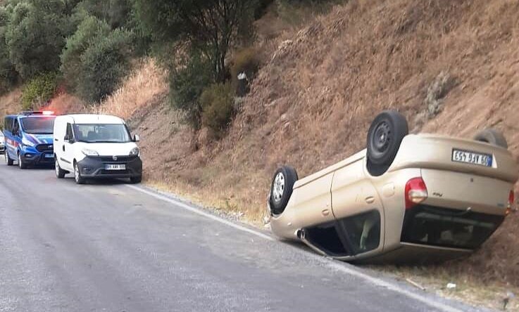 Köşk’te otomobil takla attı: 1 hafif yaralı