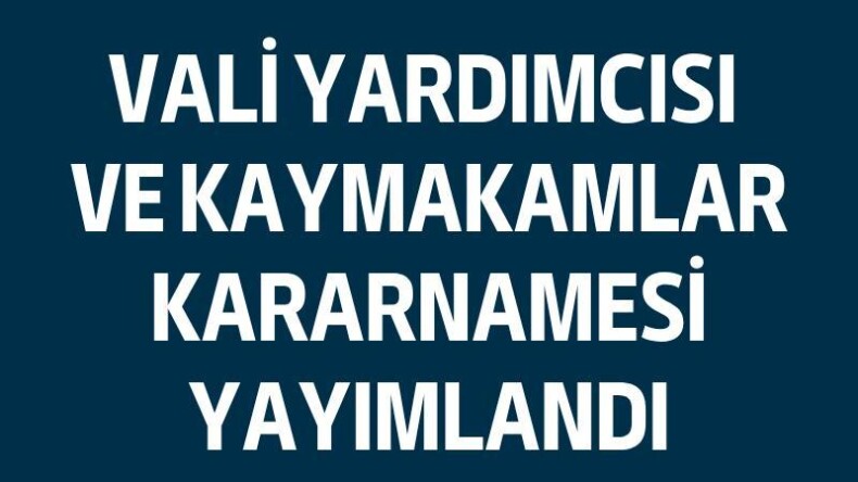 Vali Yardımcısı ve Kaymakamlar Kararnamesi yayımlandı