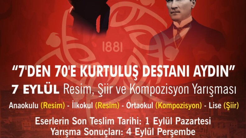 BAŞKAN ÇERÇİOĞLU’NDAN 7 EYLÜL TEMALI ÖDÜLLÜ RESİM, ŞİİR VE KOMPOZİSYON YARIŞMASI