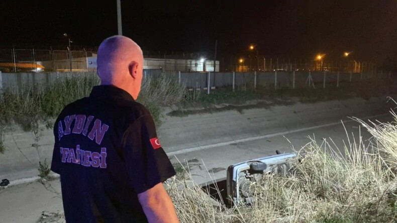 Aydın’da Otomobil Kanala Uçtu: 2 Yaralı