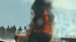 AYDIN-İZMİR OTOYOLUNDA KORKUTAN ARAÇ YANGINI