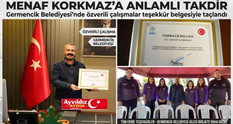 MENAF KORKMAZ’A ANLAMLI TAKDİR