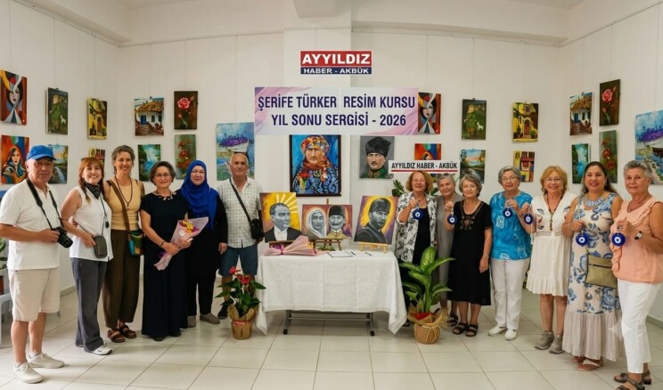 Akbük’te Sanat Dolu Gün: Şerife Türker’in Resim Kursu Yıl Sonu Sergisi Büyük Beğeni Topladı