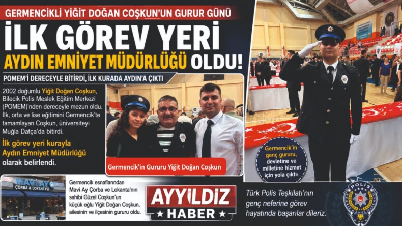 Germencik’in Gururu Yiğit Doğan Coşkun, POMEM’i Dereceyle Bitirdi: İlk Görev Yeri Aydın Oldu