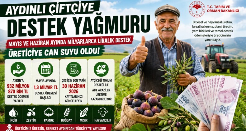 AYDINLI ÇİFTÇİYE DESTEK YAĞMURU