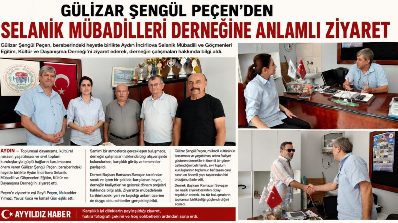 GÜLİZAR ŞENGÜL PEÇEN’DEN SELANİK MÜBADİLLERİ DERNEĞİNE ANLAMLI ZİYARET